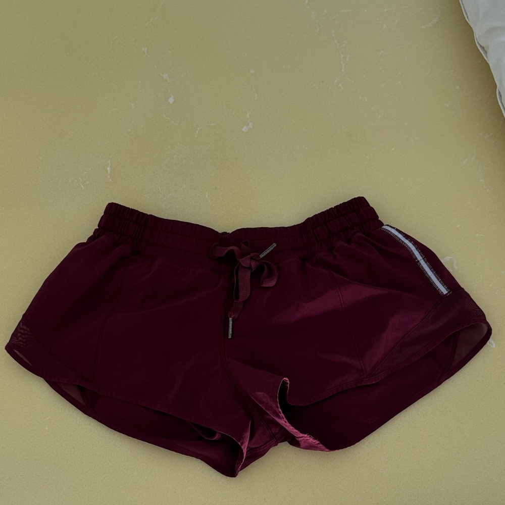 Lululemon Athletica Dark Red Athletic Shorts